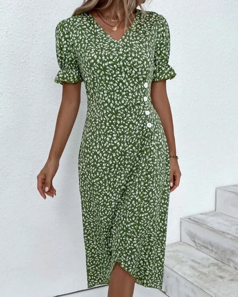 Judith | Sukienka V-Neck Fresh Bloom