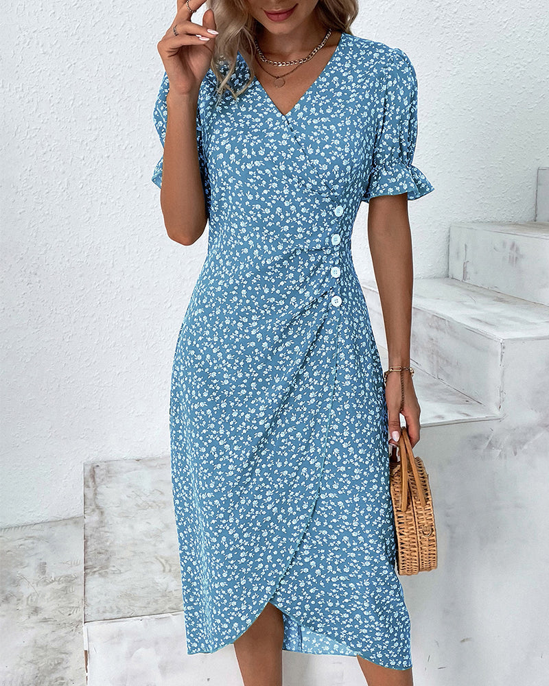 Judith | Sukienka V-Neck Fresh Bloom