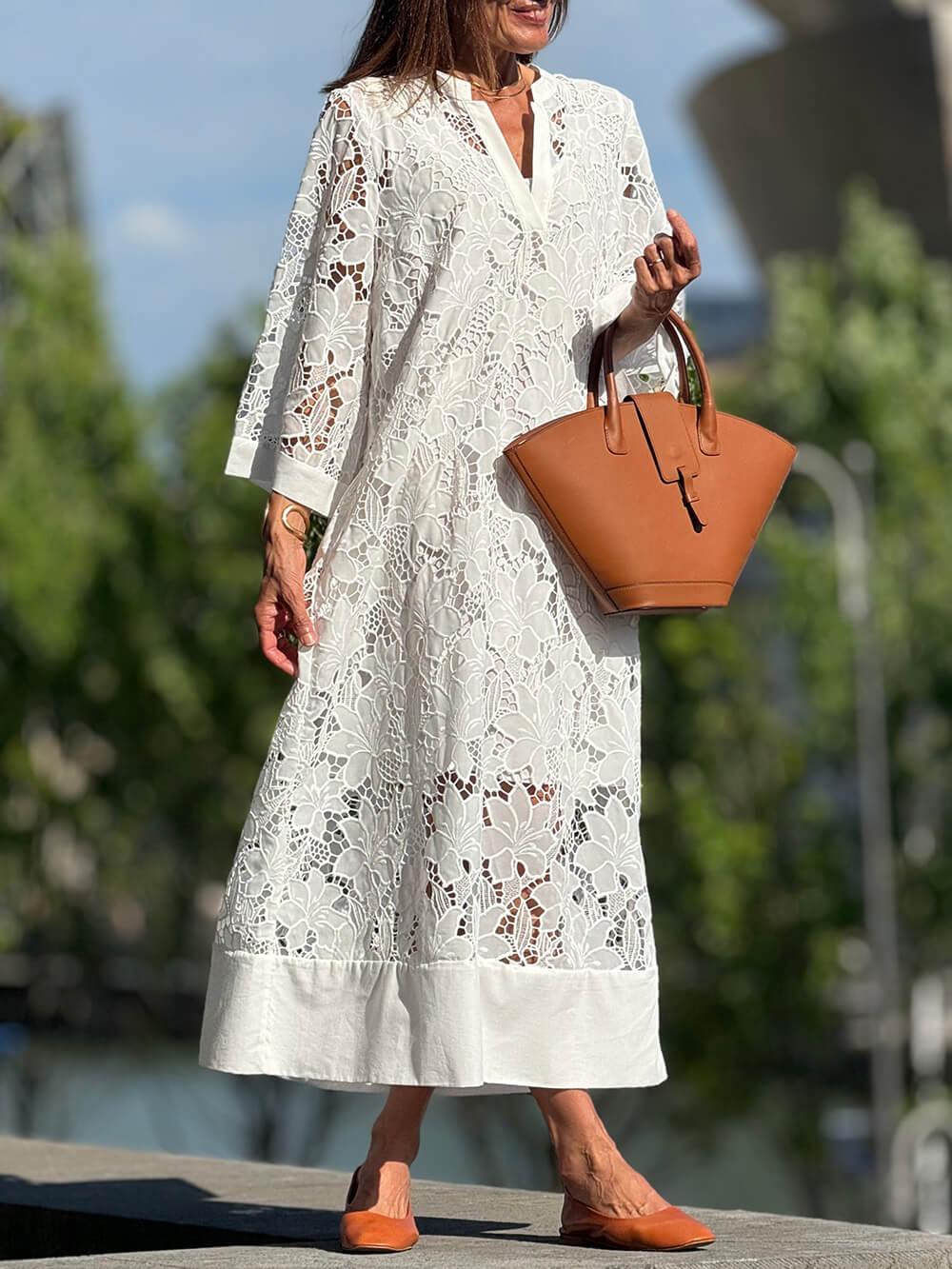 Willow | Letnia Glam Kwiatowa Sukienka Midi z Dekoltem w Serek