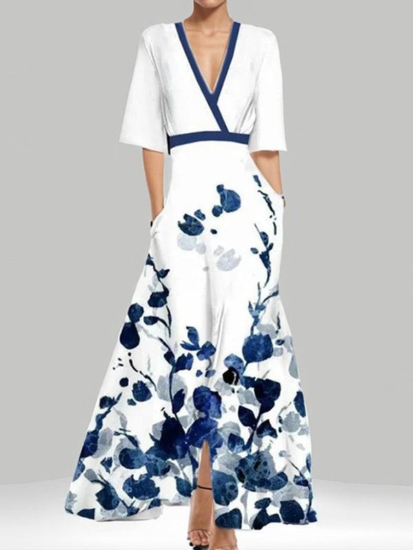 Lea | Elegancka Maxi Sukienka w Stylu Glam na Lato