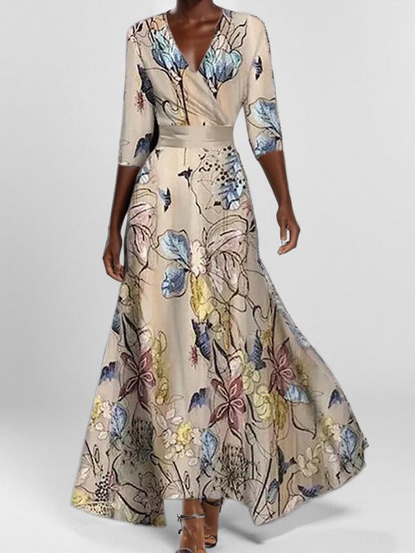 Lea | Elegancka Maxi Sukienka w Stylu Glam na Lato