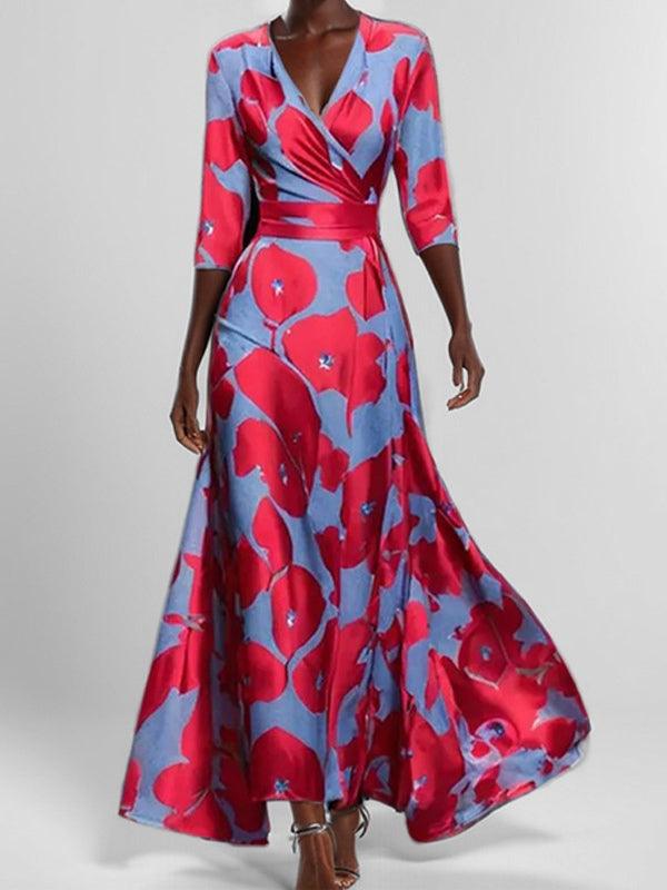 Lea | Elegancka Maxi Sukienka w Stylu Glam na Lato