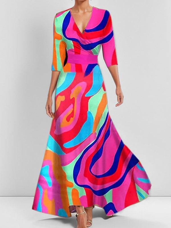 Lea | Elegancka Maxi Sukienka w Stylu Glam na Lato