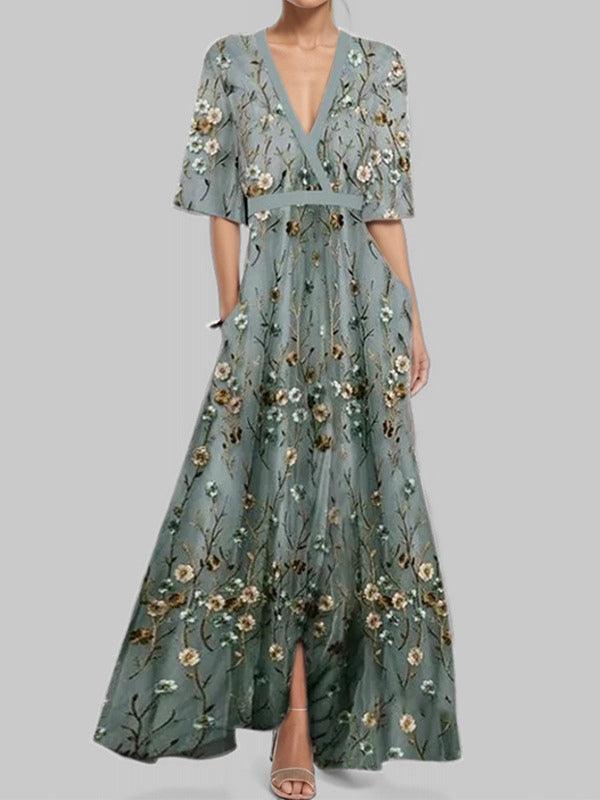 Lea | Elegancka Maxi Sukienka w Stylu Glam na Lato