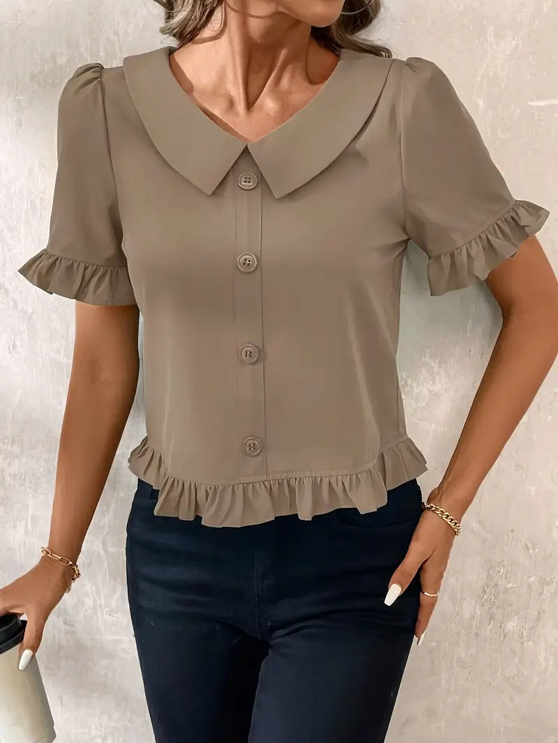 Susan™ - Elegancka Bluzka z Krótkim Rękawem