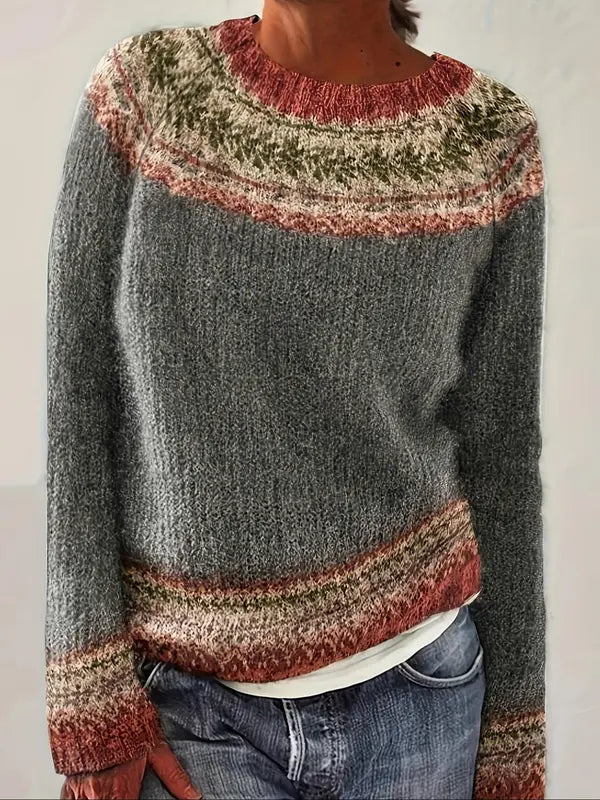 Nerissa – Dzianinowy sweter o etnicznym szyku