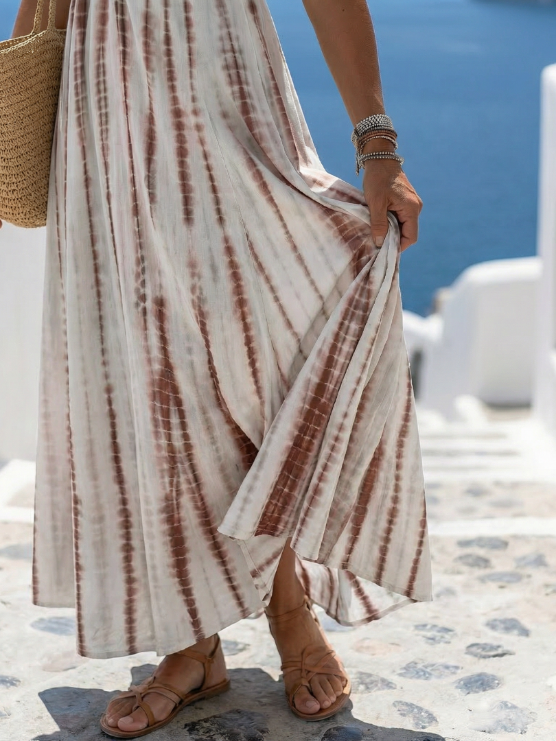 Karys | Casual Fit Miękka Sukienka Midi w Kolorze