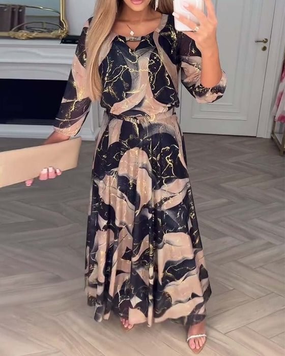 Chavelle | Elegancka sukienka z nadrukiem