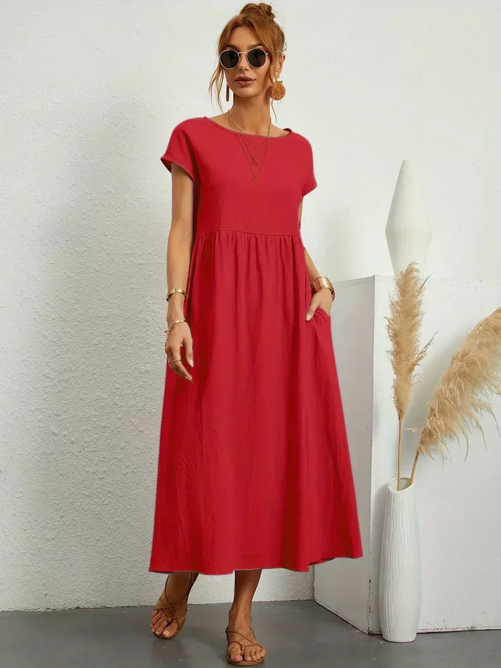 Gabrielle™ — Midi Sukienka o Płynnej Elegancji