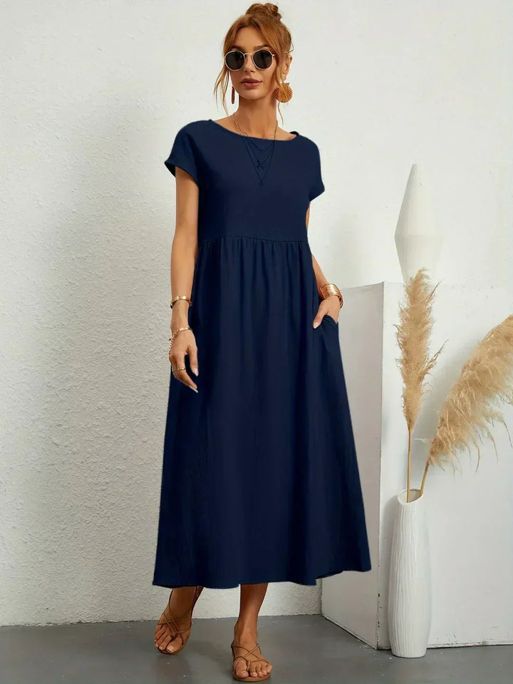 Gabrielle™ — Midi Sukienka o Płynnej Elegancji