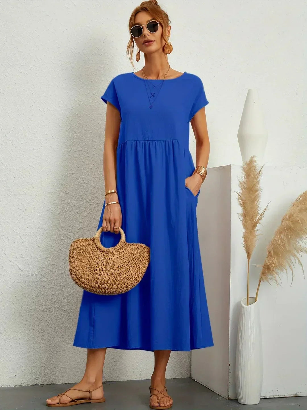 Gabrielle™ — Midi Sukienka o Płynnej Elegancji
