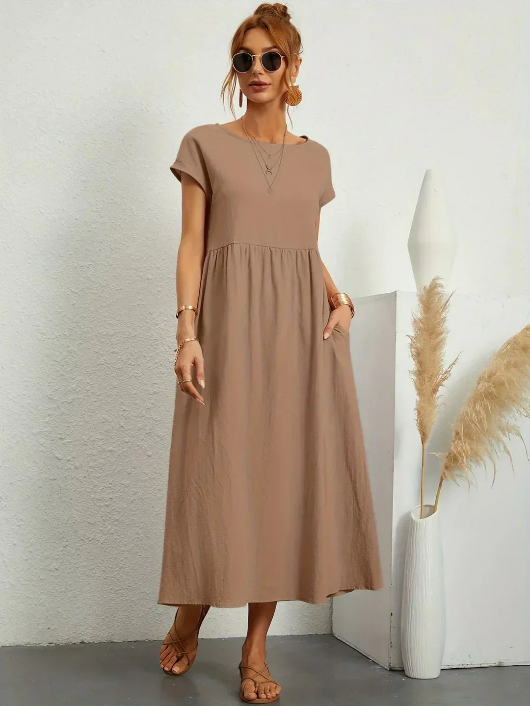 Gabrielle™ — Midi Sukienka o Płynnej Elegancji