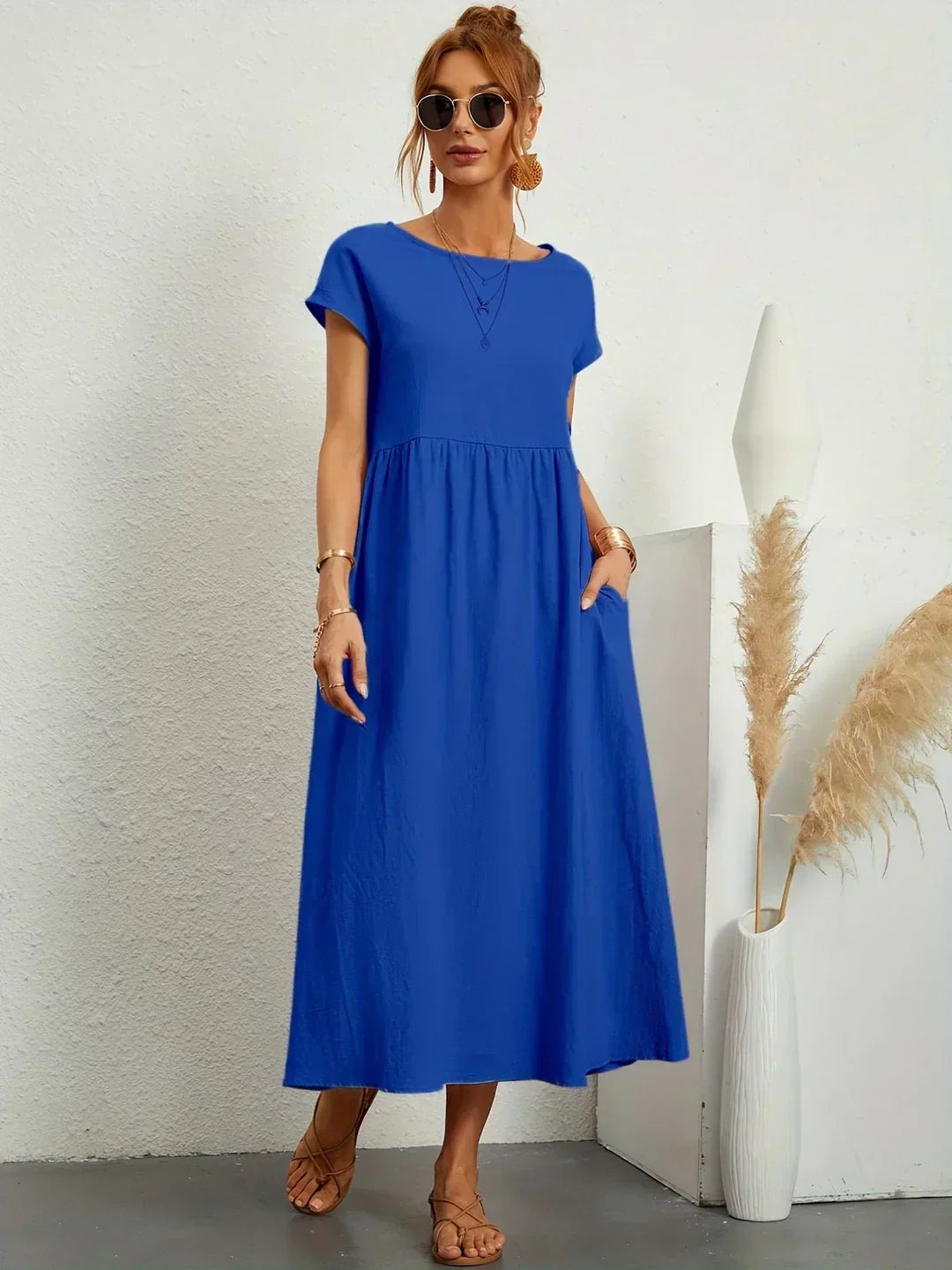 Gabrielle™ — Midi Sukienka o Płynnej Elegancji