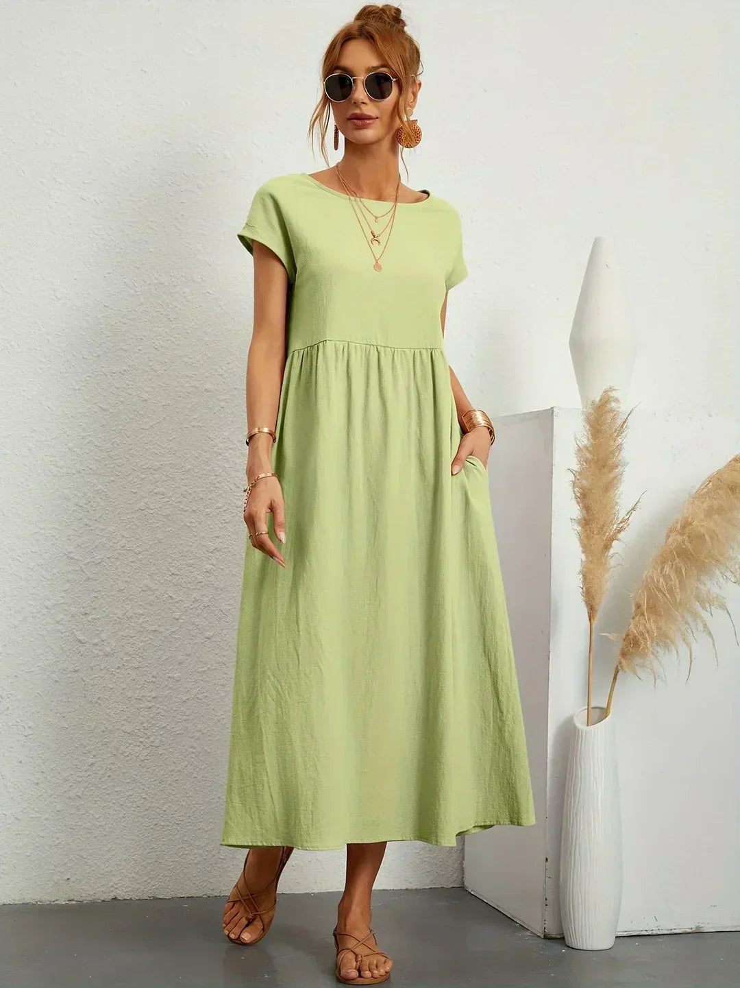 Gabrielle™ — Midi Sukienka o Płynnej Elegancji