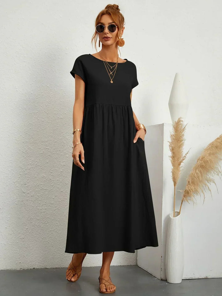 Gabrielle™ — Midi Sukienka o Płynnej Elegancji