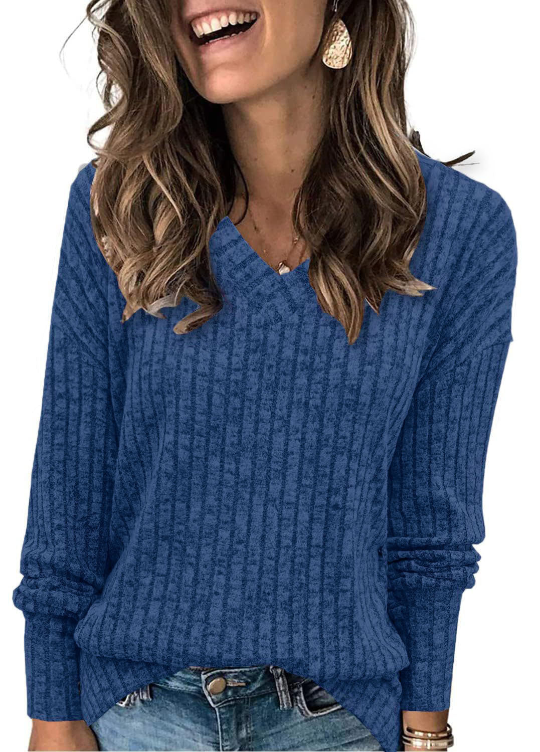 Faeryn – Lekki sweter z dekoltem w serek