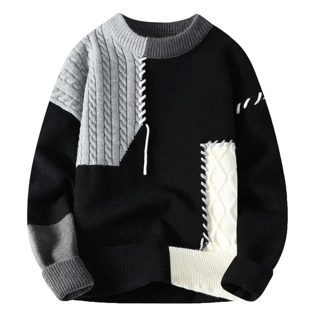 Oktawiusz – Sweter patchworkowy oversize
