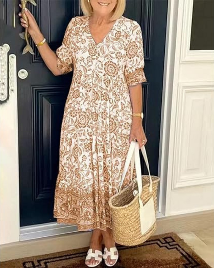 Grace™ - Sukienka Boho z dekoltem w serek