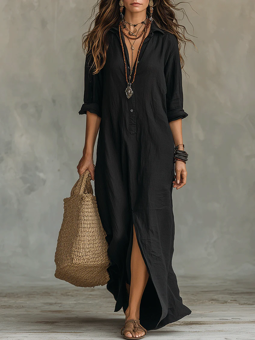 WILLOW | Bezwysiłkowa Maxi Sukienka z Flattering Sylwetką, Wszechstronny Codzienny Styl