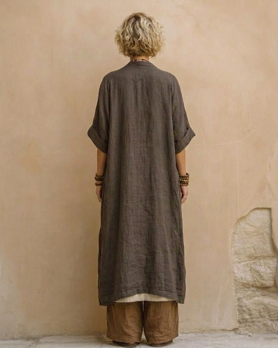 Sophie | Ciemnoszary i Brązowy Tribal Print Trzyczęściowy Zestaw