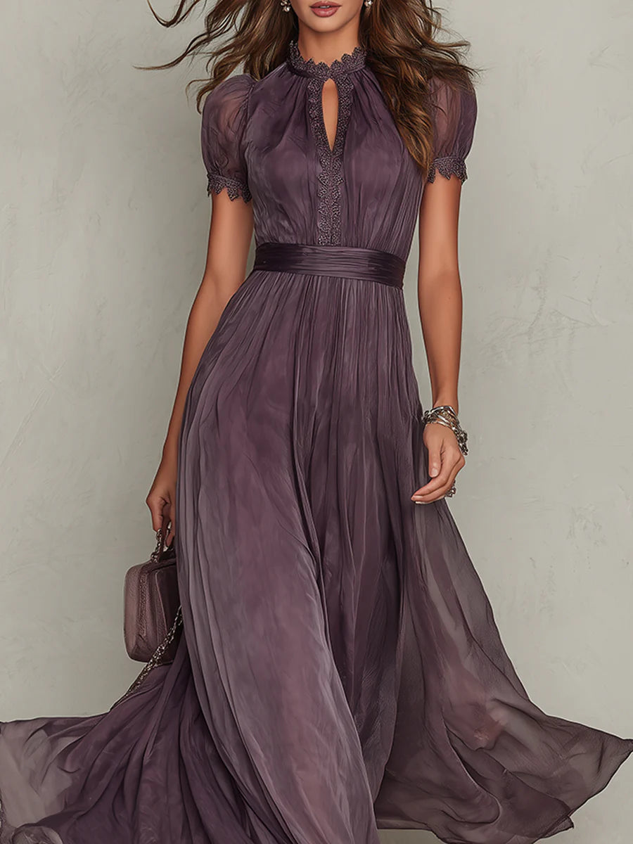 Ashley | Długa sukienka maxi z szyfonu w stylu vintage
