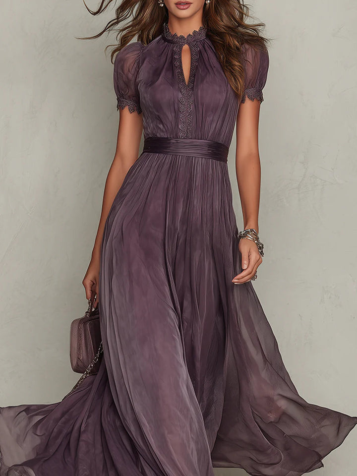 Ashley | Długa sukienka maxi z szyfonu w stylu vintage