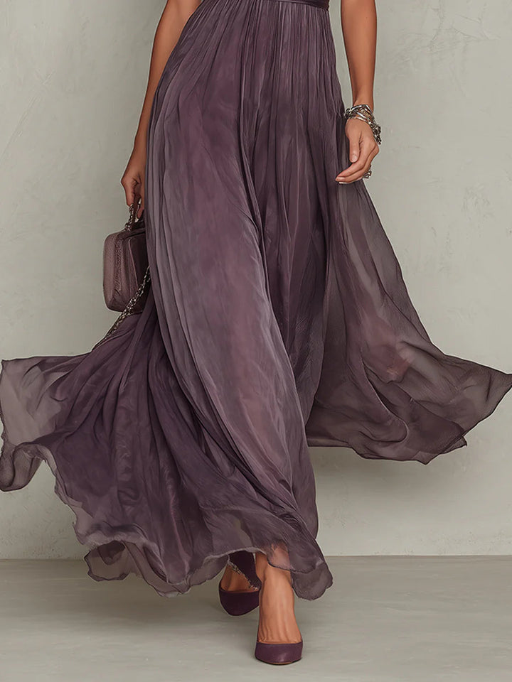 Ashley | Długa sukienka maxi z szyfonu w stylu vintage