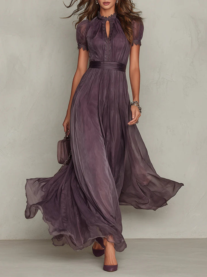 Ashley | Vintage Elegancka Sukienka Maxi z Chiffonu