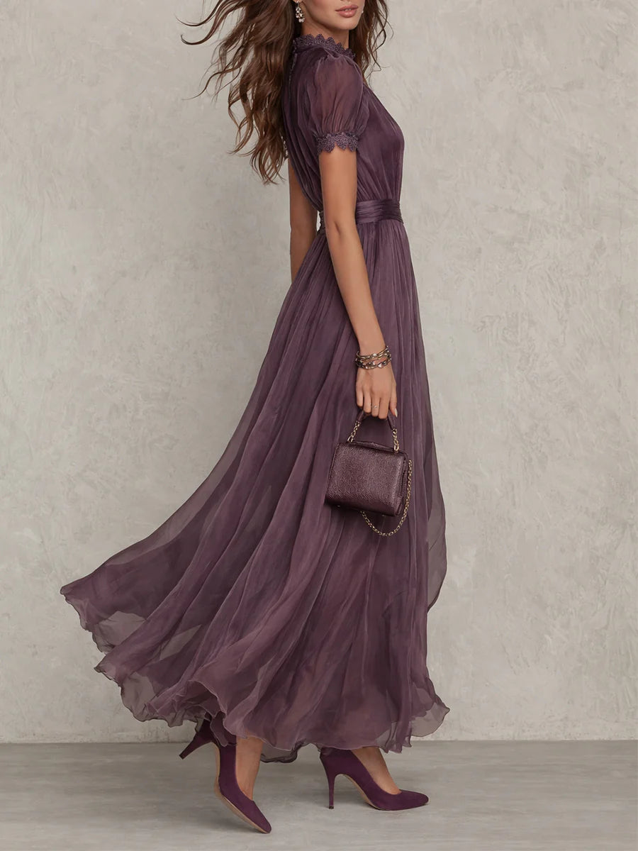 Ashley | Długa sukienka maxi z szyfonu w stylu vintage