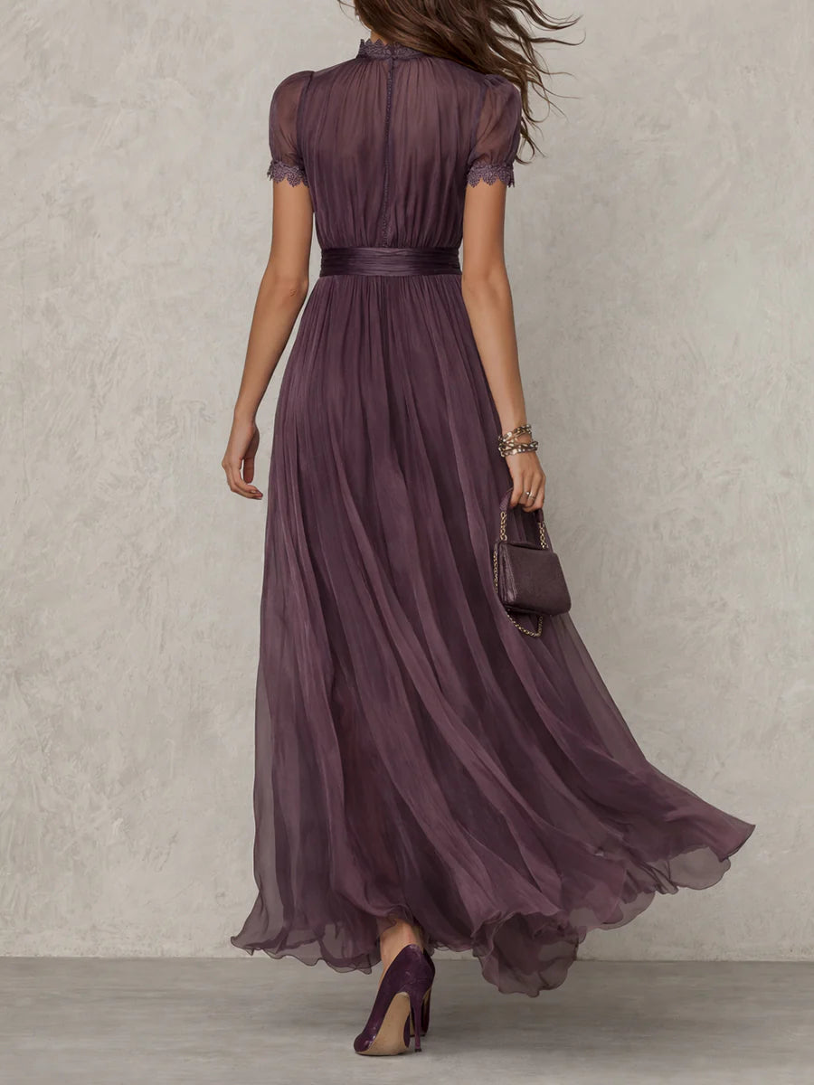 Ashley | Długa sukienka maxi z szyfonu w stylu vintage