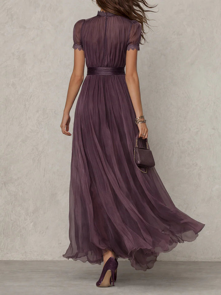 Ashley | Długa sukienka maxi z szyfonu w stylu vintage