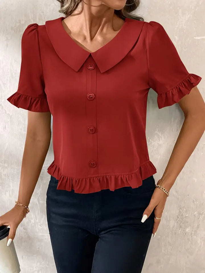 Susan™ - Elegancka Bluzka z Krótkim Rękawem