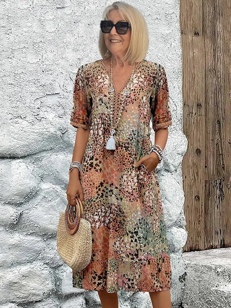 ZUZANNA | ŻYWE MIDI SUKIENKA Z ELEGANCKIM ZASŁONIENIEM BRZUSZKA