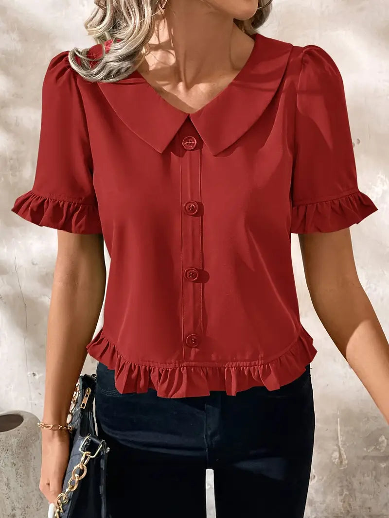 Susan™ - Elegancka Bluzka z Krótkim Rękawem