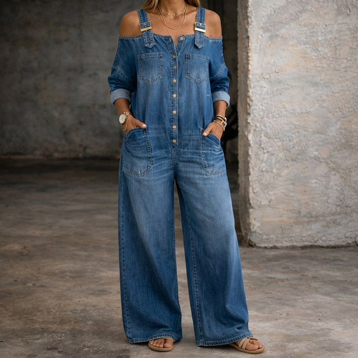 Sophia | Mono Denim z Odkrytymi Ramionami