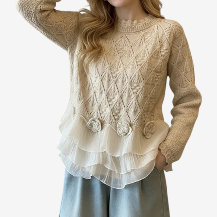 Melivara – Teksturowany sweter z detalami